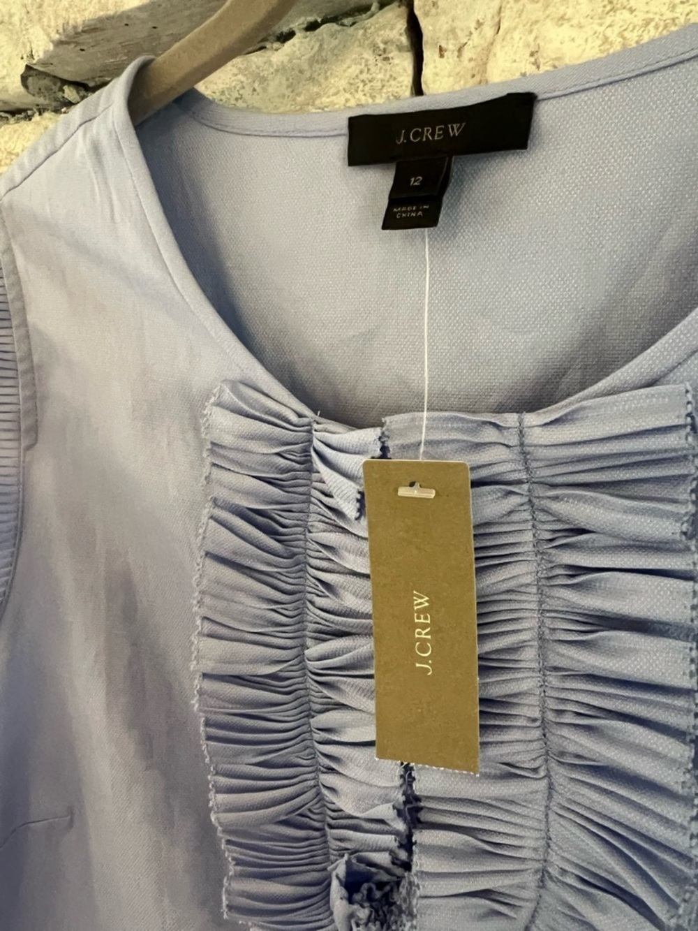J. Crew Sleeveless Ruffle-Trim Top in Light Blue - Picture 3 of 4